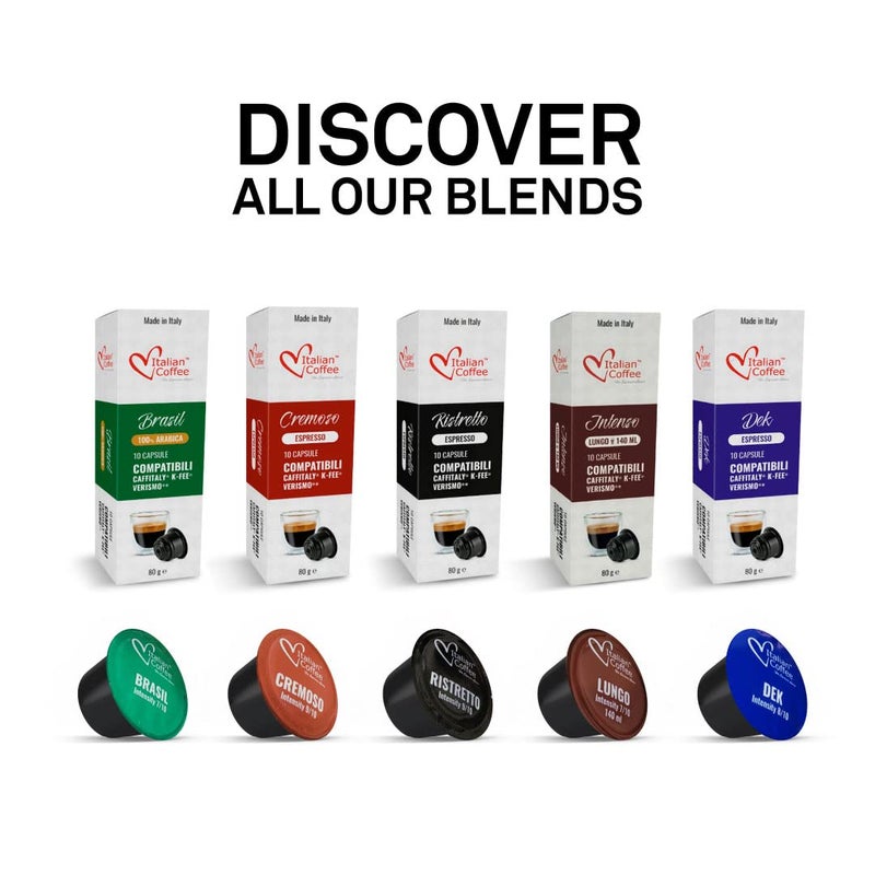 ITALIAN COFFEE FOR ESPRESSO LOVERS Italian Coffee capsules compatible with Verismo, CBTL, Caffitaly, K-fee systems (80 pods BRAZIL blend) - Image 4
